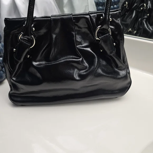 Salvatore Ferragamo Black Patent  Leather Handbag ( EUC! - Picture 7 of 14